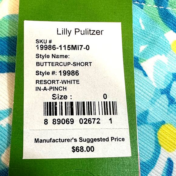 Lilly Pulitzer Buttercup Scalloped Short In A Pinch Blue Floral size 0 - Picture 6 of 8